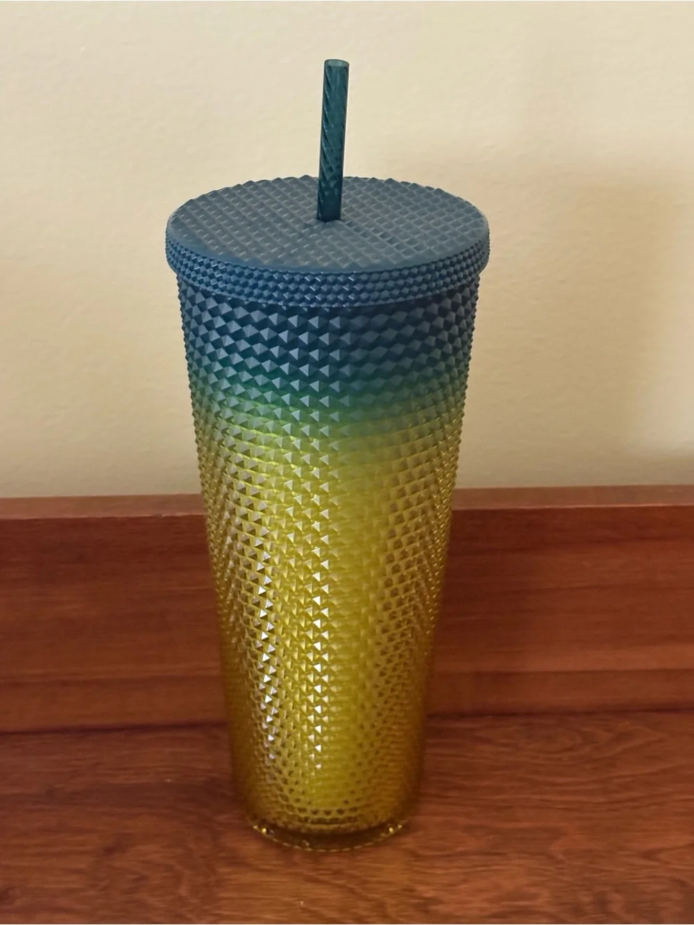 Starbucks Yellow Studded Tumbler with Barcode Detail